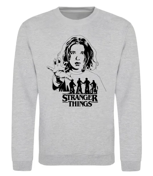 Свитшот Stranger things Eleven Серый меланж фото