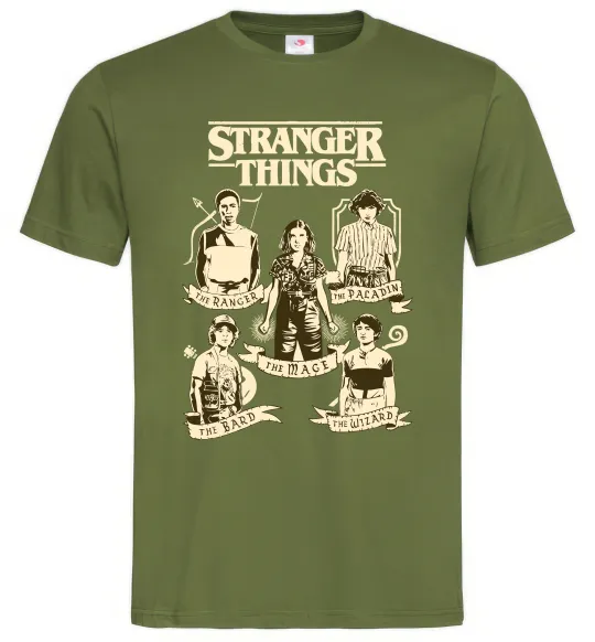 Мужская футболка Stranger Things fairy Оливковый фото
