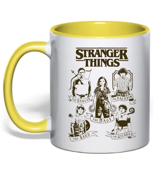 Чашка з кольоровою ручкою Stranger Things fairy Лимонний фото