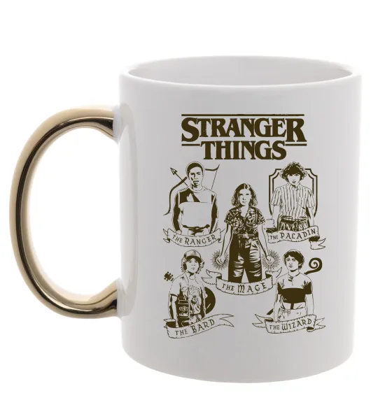 Чашка с цветной ручкой Stranger Things fairy Золото фото