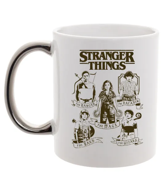 Чашка с цветной ручкой Stranger Things fairy Серебро фото