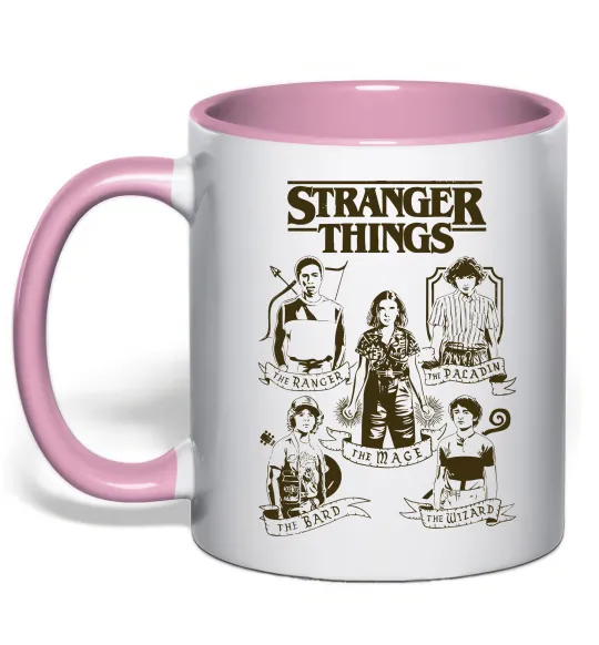 Чашка с цветной ручкой Stranger Things fairy Нежно розовый фото