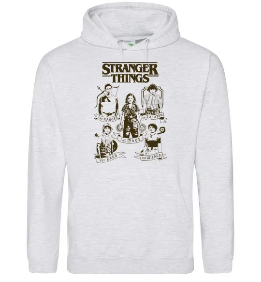 Чоловіча толстовка (худі) Stranger Things fairy Сірий меланж фото