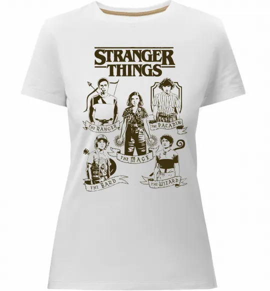 Жіноча преміум футболка Stranger Things fairy Білий фото