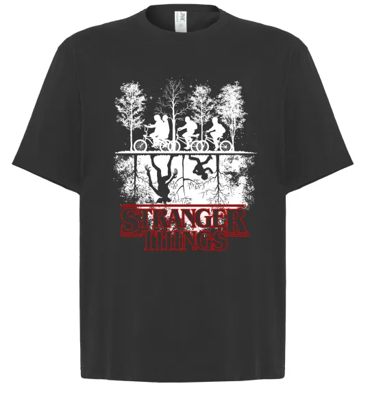 Футболка Оверсайз Stranger things other side Черный фото