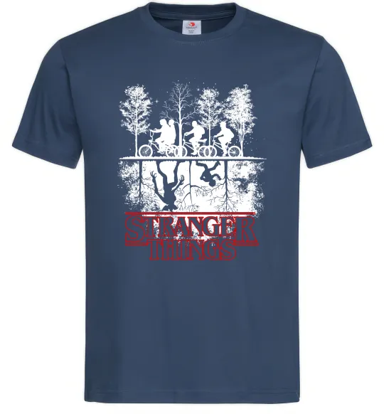 Мужская футболка Stranger things other side Темно-синий фото