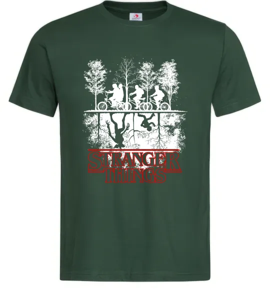 Мужская футболка Stranger things other side Темно-зеленый фото