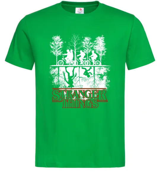 Мужская футболка Stranger things other side Зеленый фото