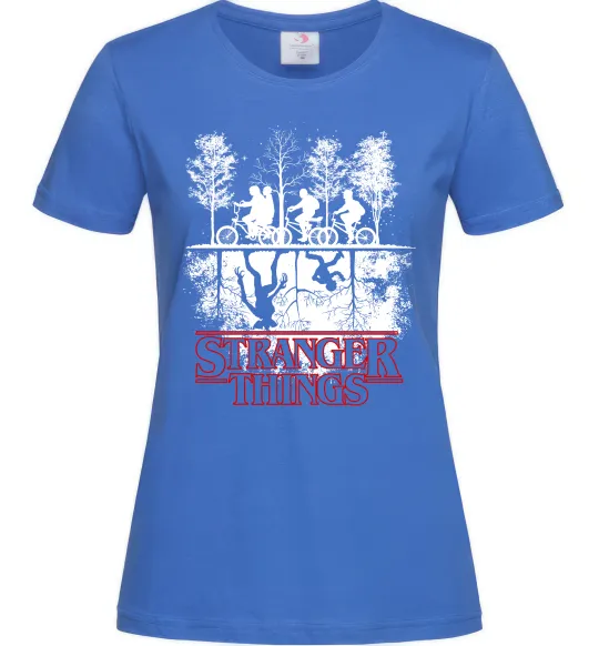 Жіноча футболка Stranger things other side Яскраво-синій фото