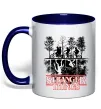 Чашка с цветной ручкой Stranger things other side Глубокий темно-синий фото