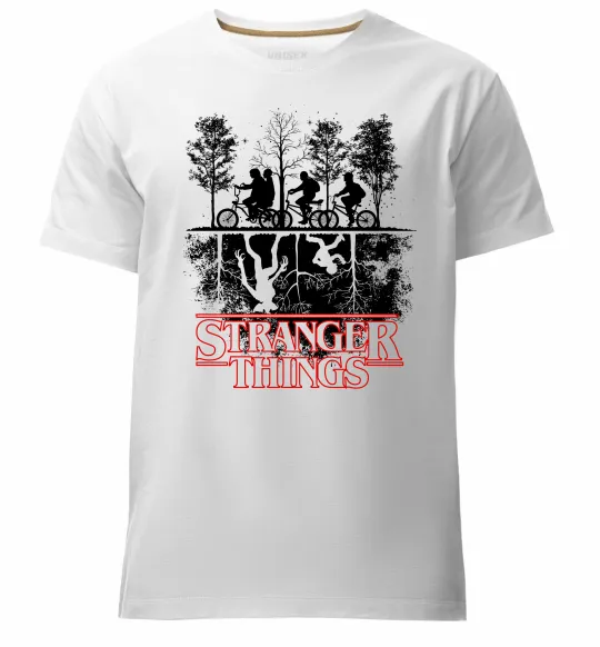 Мужская премиум футболка Stranger things other side Белый фото