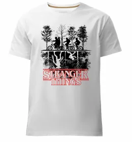 Мужская премиум футболка Stranger things ABCD Черный фото