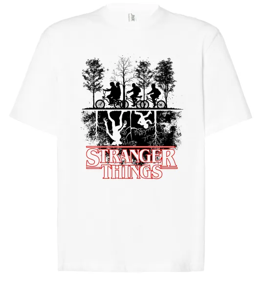 Футболка Оверсайз Stranger things other side Белый фото