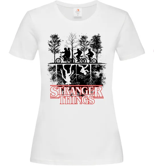 Жіноча футболка Stranger things other side Білий фото