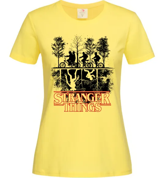 Жіноча футболка Stranger things other side Лимонний фото