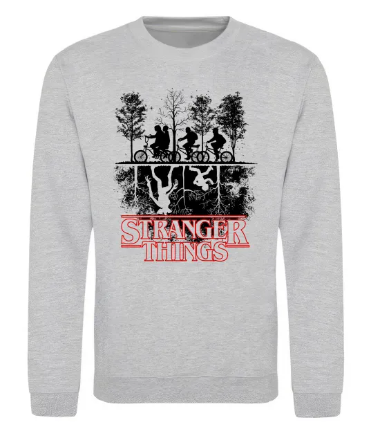 Свитшот Stranger things other side Серый меланж фото