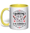 Чашка с цветной ручкой Hawkins is cursed Stranger things Солнечно желтый фото