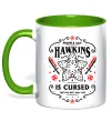 Чашка с цветной ручкой Hawkins is cursed Stranger things Лаймовый фото