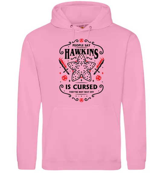 Жіноча толстовка (худі) Hawkins is cursed Stranger things Рожевий фото