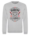 Свитшот Hawkins is cursed Stranger things Серый меланж фото