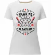 Женская премиум футболка Hawkins is cursed Stranger things Белый фото