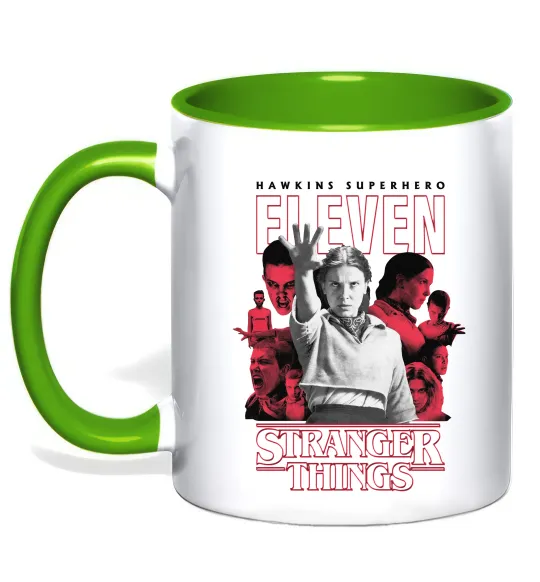 Чашка с цветной ручкой Hawkins is superhero Зеленый фото