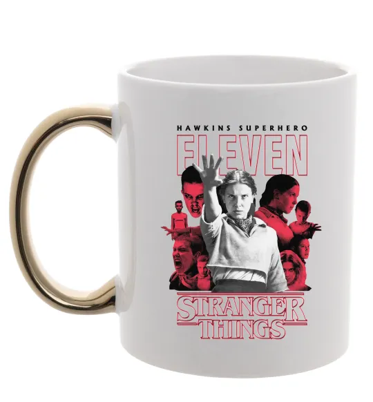 Чашка с цветной ручкой Hawkins is superhero Золото фото