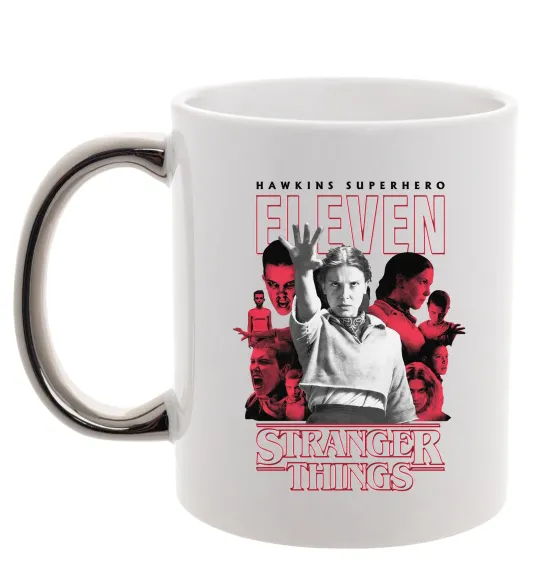 Чашка с цветной ручкой Hawkins is superhero Серебро фото