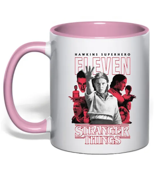 Чашка с цветной ручкой Hawkins is superhero Нежно розовый фото