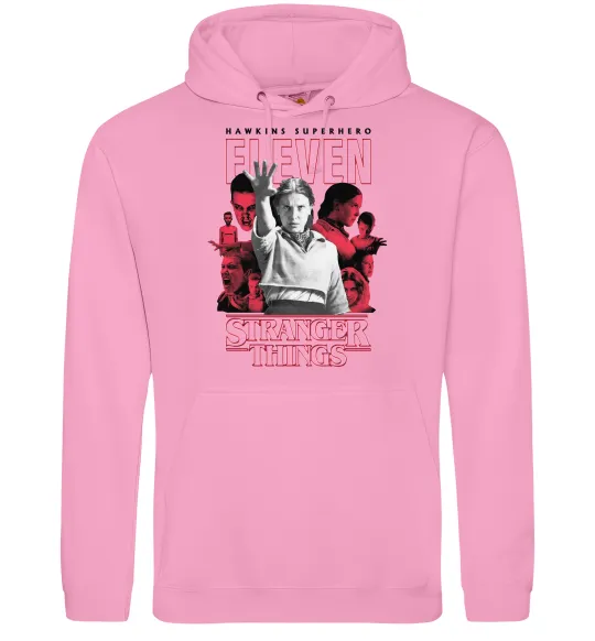 Чоловіча толстовка (худі) Hawkins is superhero Рожевий фото