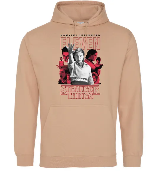 Женская толстовка (худи) Hawkins is superhero Песочный фото