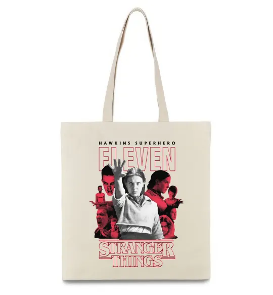 Эко-сумка Hawkins is superhero Бежевый фото