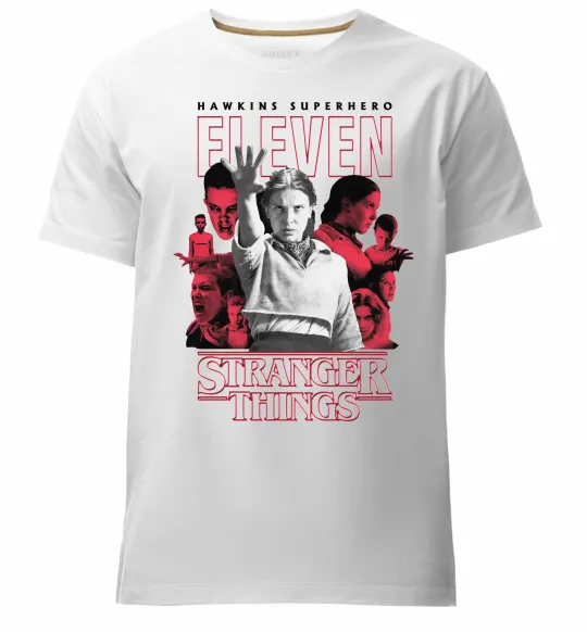 Чоловіча преміум футболка Hawkins is superhero Білий фото