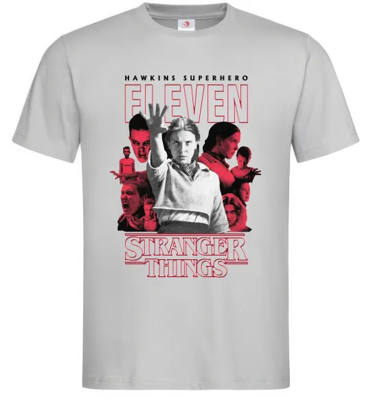 Мужская футболка Hawkins is superhero Серый фото