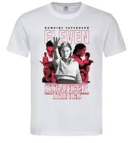 Мужская футболка Hawkins is superhero Белый фото