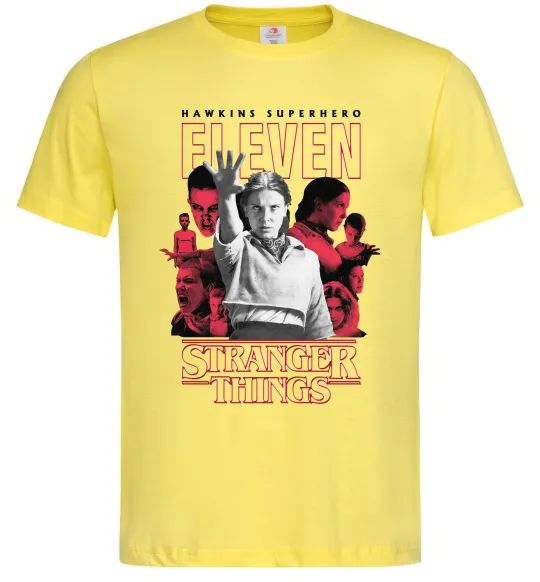 Мужская футболка Hawkins is superhero Лимонный фото