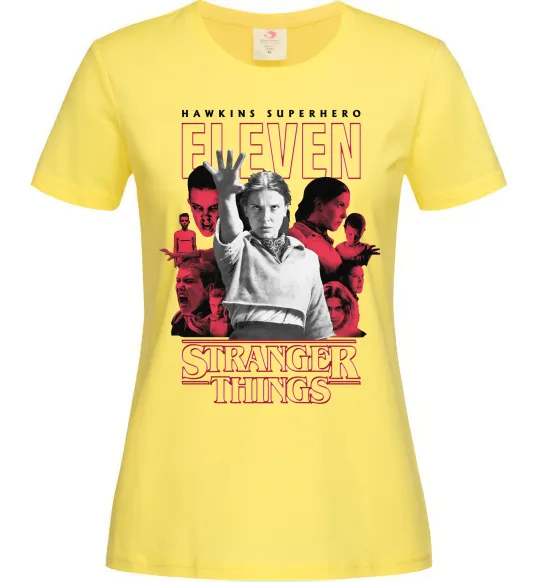 Жіноча футболка Hawkins is superhero Лимонний фото