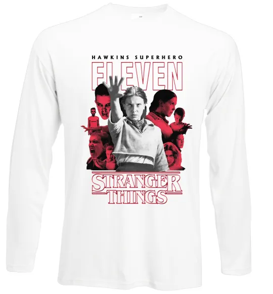 Лонгслив Hawkins is superhero Белый фото