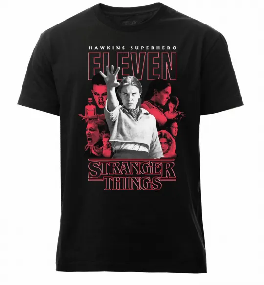 Чоловіча преміум футболка Hawkins is superhero Чорний фото