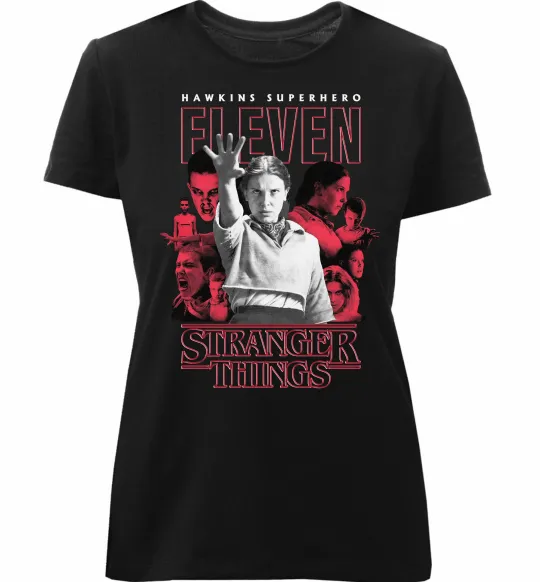 Жіноча преміум футболка Hawkins is superhero Чорний фото