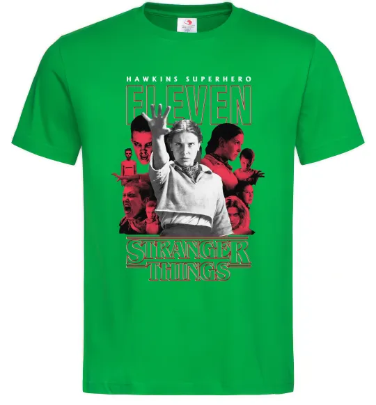 Мужская футболка Hawkins is superhero Зеленый фото