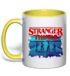 Чашка с цветной ручкой Strangers Thing on bike Солнечно желтый Чашка с цветной ручкой Strangers Thing on bike Солнечно желтый фото