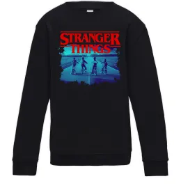 Детский Свитшот Stranger things ABCD Черный фото