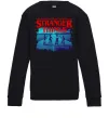 Детский Свитшот Strangers Thing on bike Черный фото
