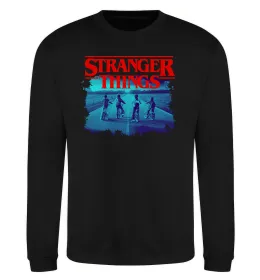 Свитшот Strangers Thing on bike Черный фото