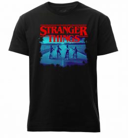 Мужская премиум футболка Strangers Thing on bike Мужская премиум футболка Strangers Thing on bike