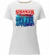 Женская премиум футболка Strangers Thing on bike Белый фото