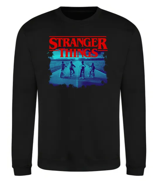 Світшот Strangers Thing on bike Чорний фото