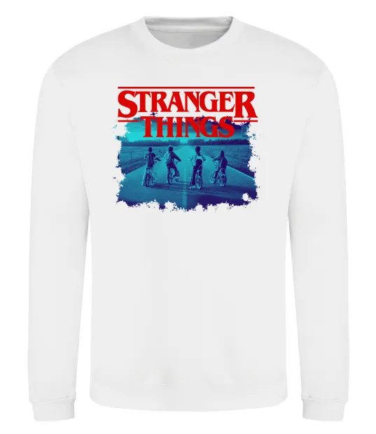 Світшот Strangers Thing on bike Білий фото