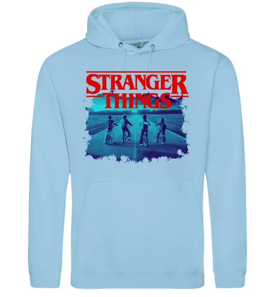 Женская толстовка (худи) Strangers Thing on bike Голубой фото